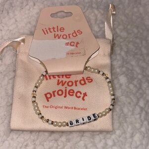 Little Words Project Bride‎ Bracelet - White and Gold